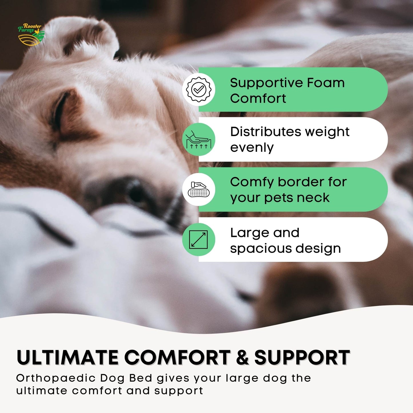 Orthopaedic Dog Bed XL Grey - Memory Foam Mattress Waterproof Removable Cover-2