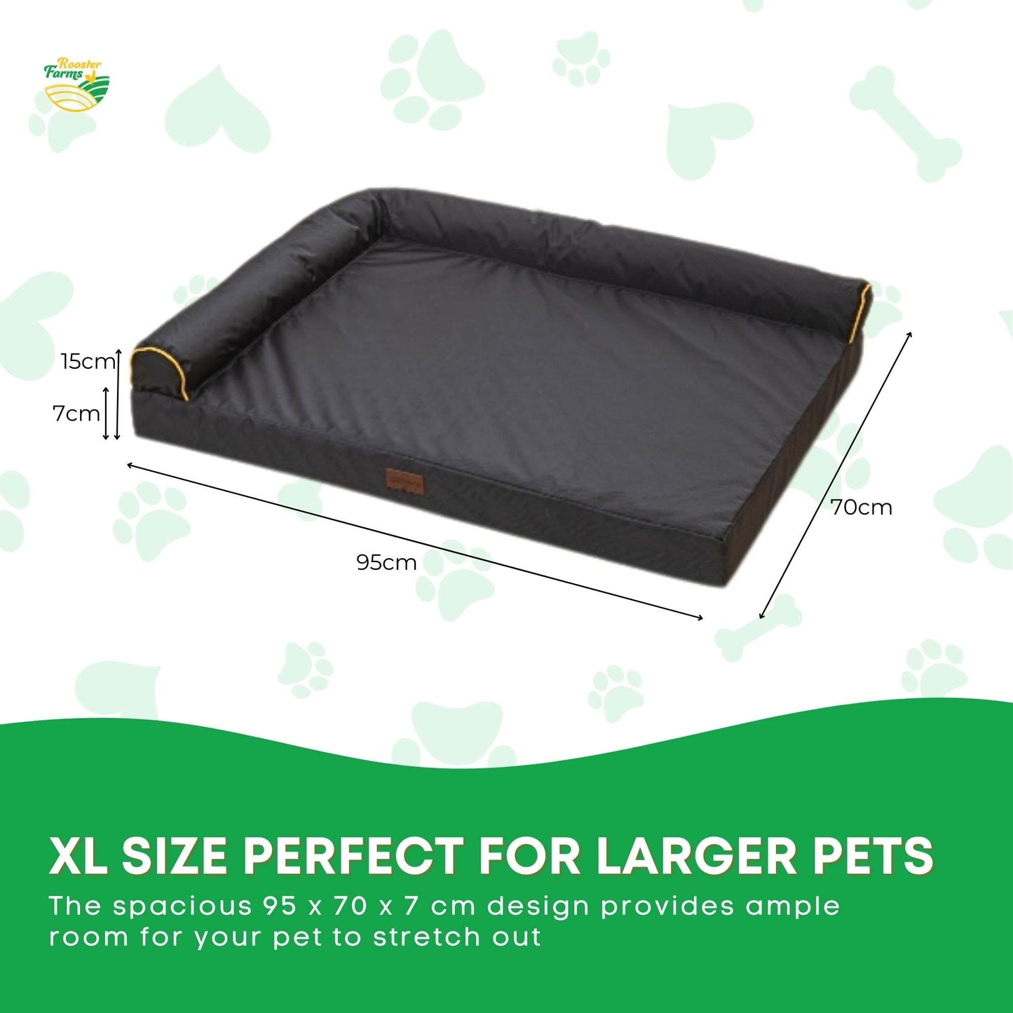 Orthopaedic Dog Bed XL Grey - Memory Foam Mattress Waterproof Removable Cover-4