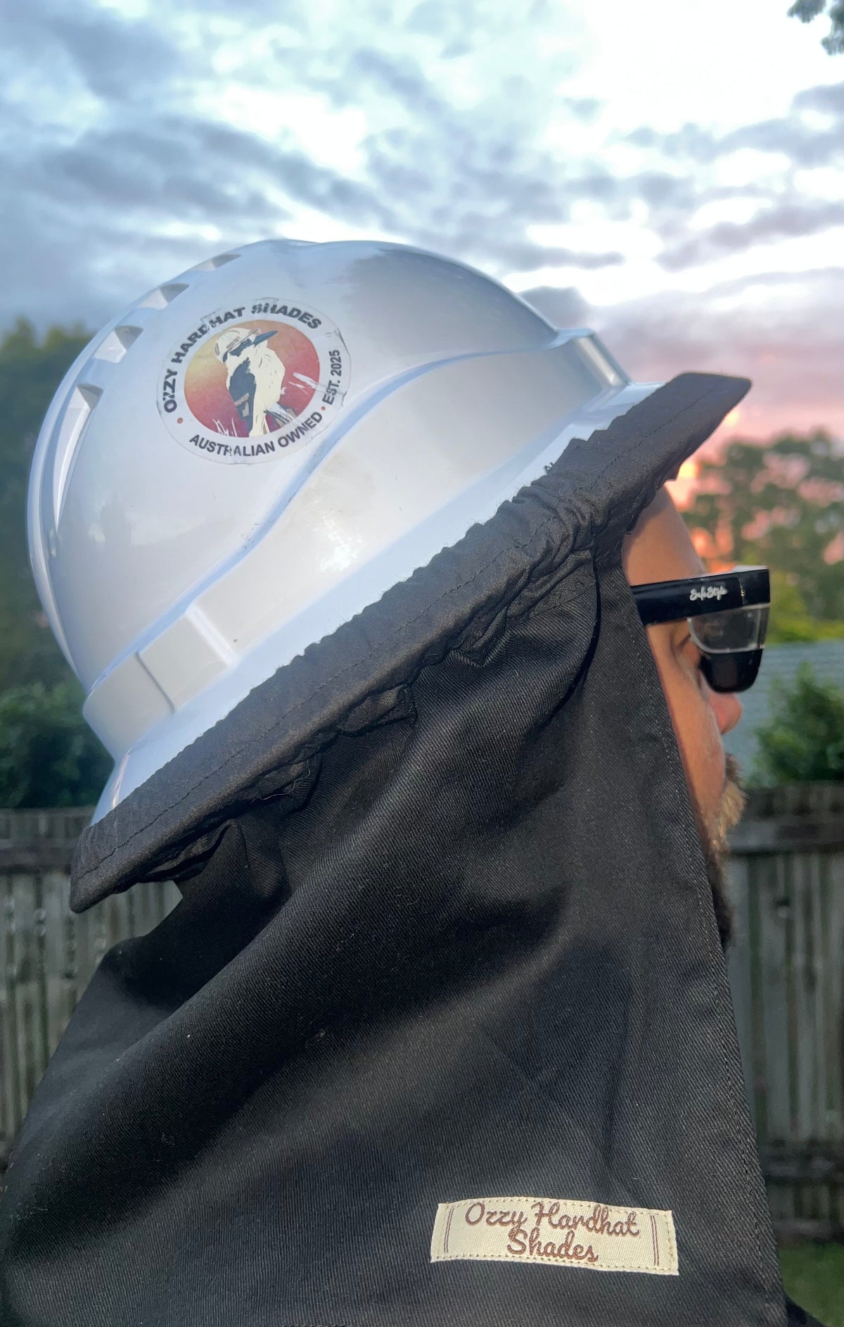 Ozzy Hardhat Shade - UPF50+ Neck Sun Protection - Black-0