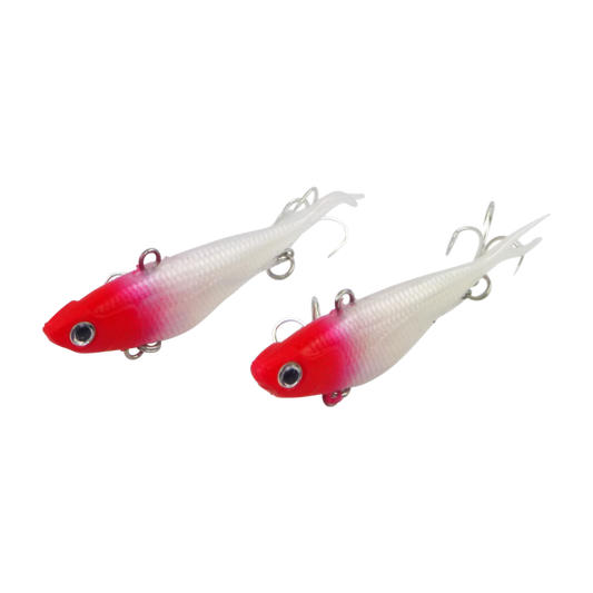 Swimerz 95mm Soft Vibe, Red Head, 2 pack-0