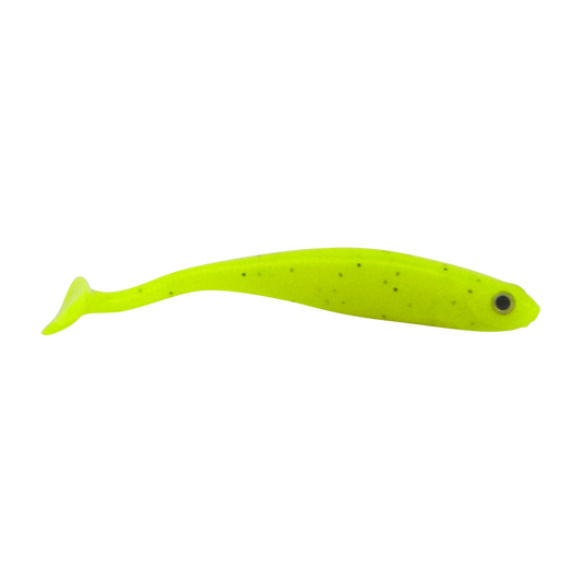 Swimerz Soft Shad 100mm Paddle Tail lure, Chartruese, 6 pack-0