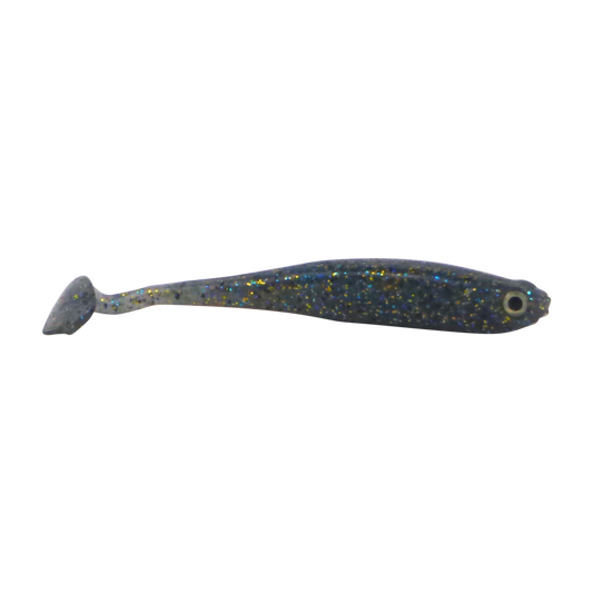 Swimerz Soft Shad 100mm Paddle Tail lure, Blue Gold Fleck, 6 pack-0