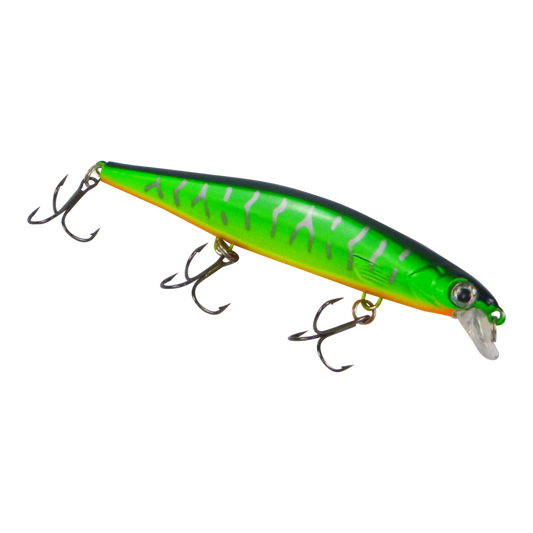 Finesse 'Chudan' 110mm Sinking/Diving Minnow, Lime Green-0