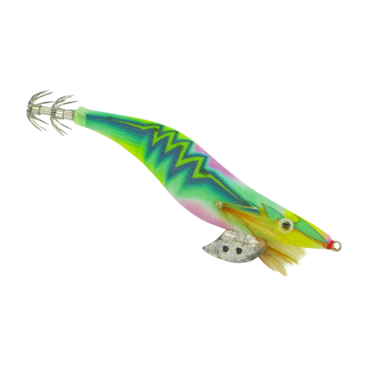 Finesse Rumoika Squid Jig, Lime Glow, size 3.5, 2 pack-0