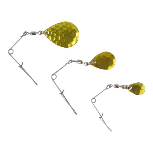 Swimerz Jig Spinner, Medium, Hammered Brass, 5 Pack-0