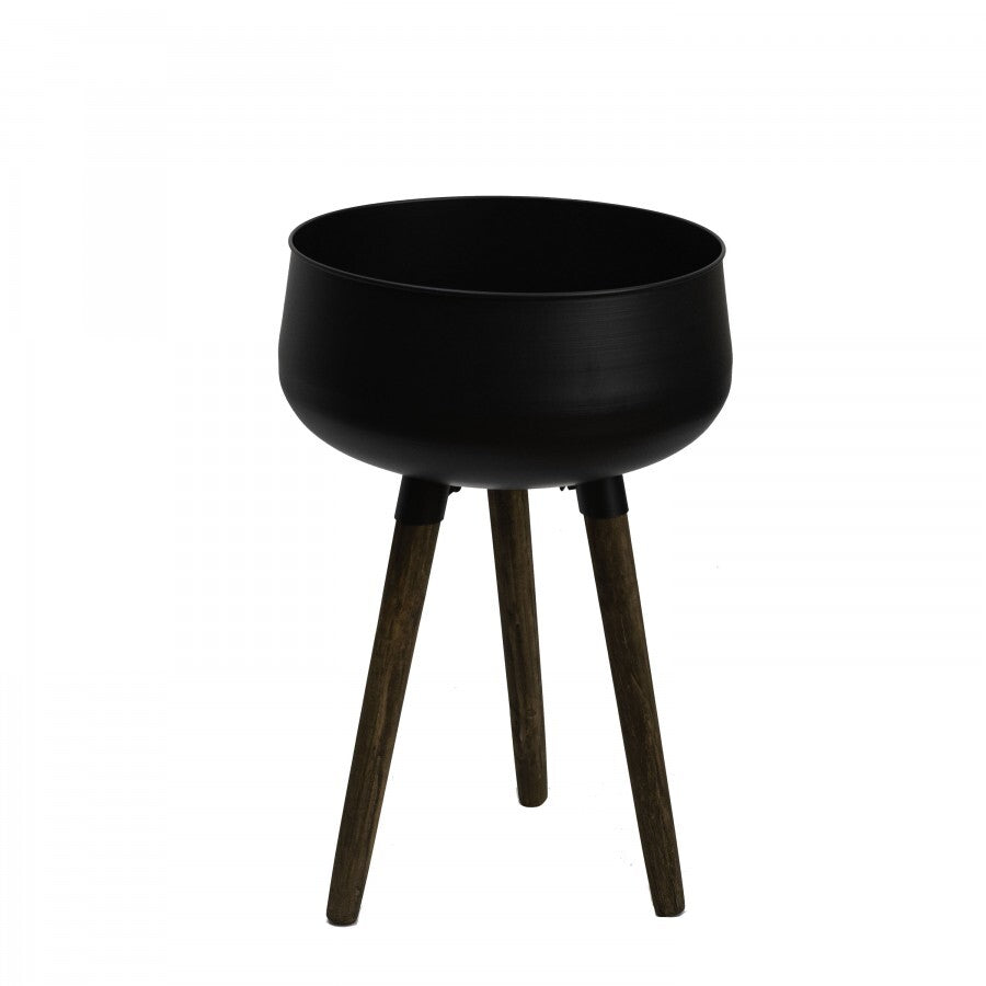 Fusion Steel Plant Stand Outdoor Indoor Flower Pot Rack Home Planter Shelf - Black 55cm x 35cm-0