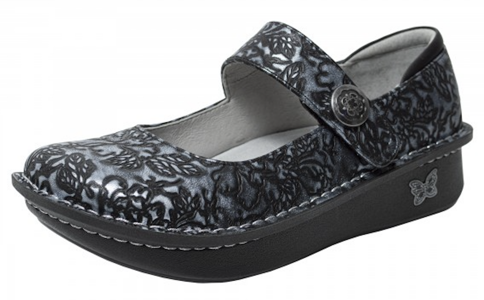 Alegria Womens Paloma Grand Mary Jane Medical Shoes Arch Support - Chrome Bloom-7