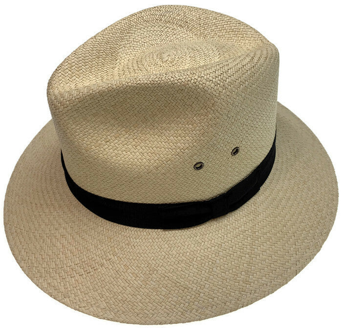 Luxury Genuine Panama Straw Hat Ecuadorian Fedora Wide Brim - Hand Woven in Ecuador MADE IN USA-1