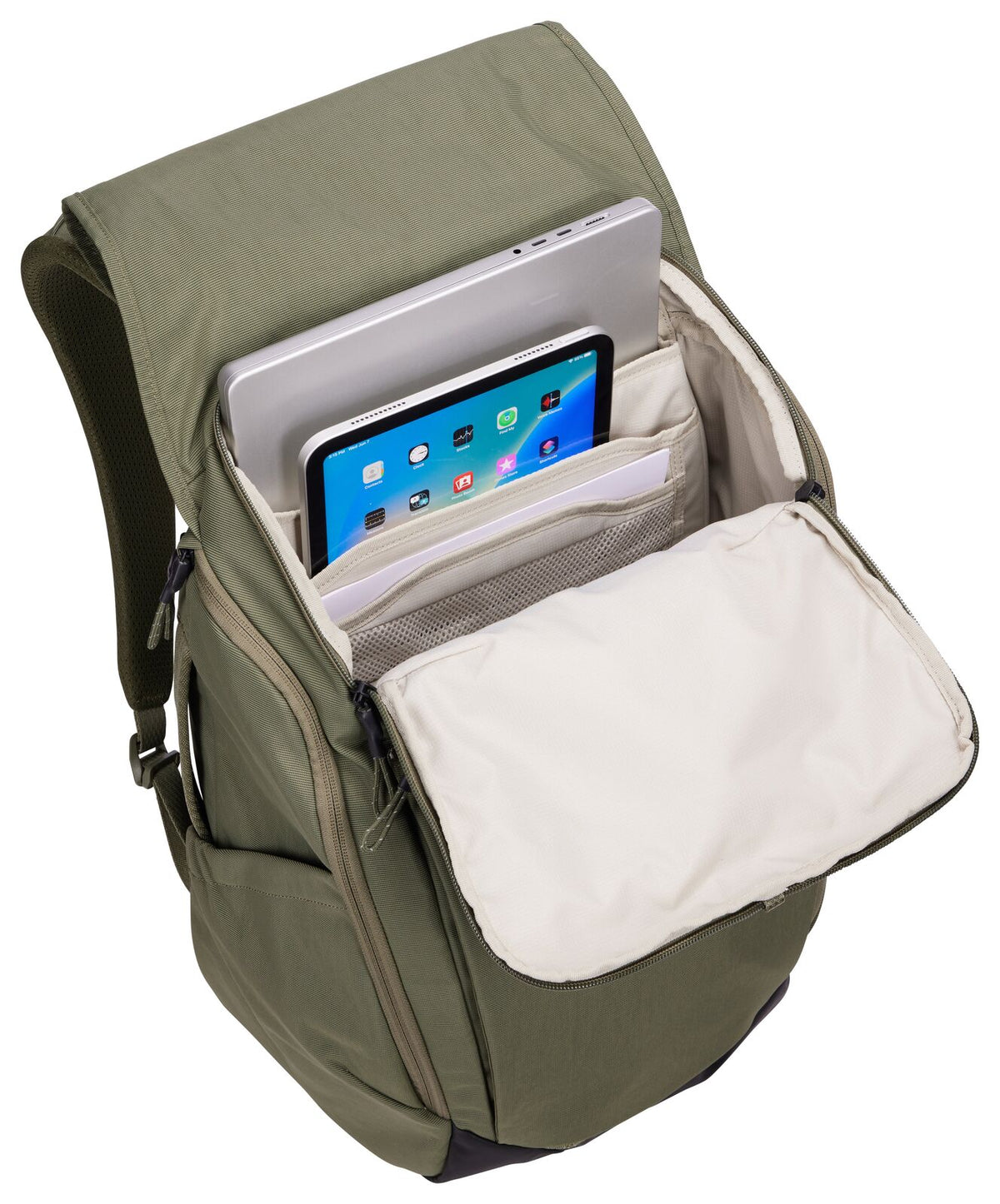 THULE Paramount 27L Water-Resistant Backpack w/ 16" Laptop Compartment in Soft Green