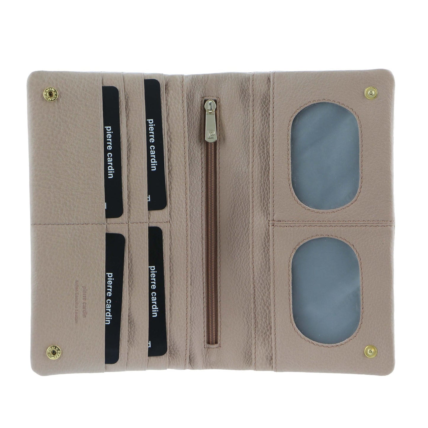 Pierre Cardin Ladies Womens Genuine Leather Bi-Fold RFID Purse Wallet - Blush-1