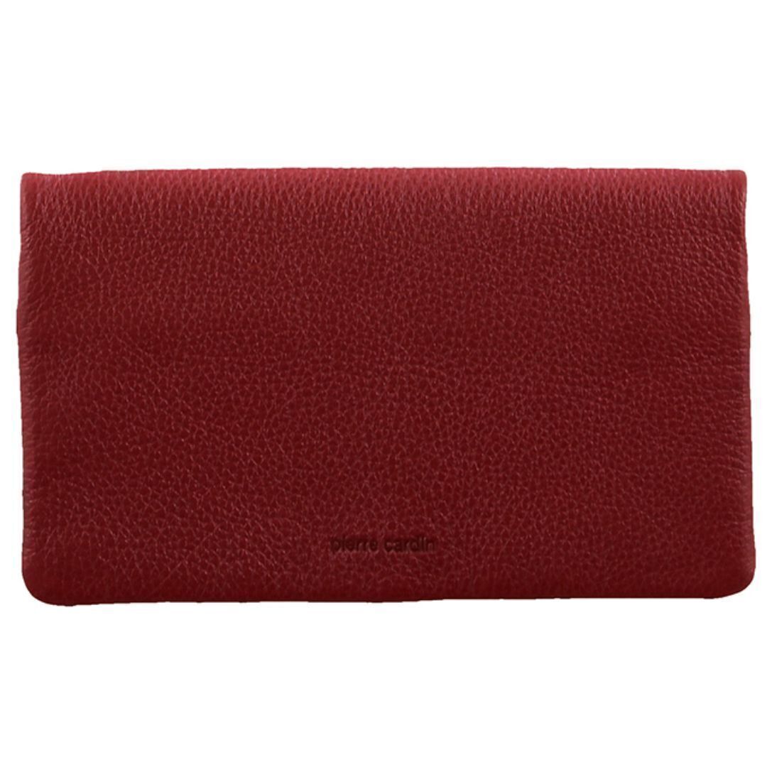 Pierre Cardin Ladies Womens Genuine Leather Bi-Fold RFID Purse Wallet - Red-0