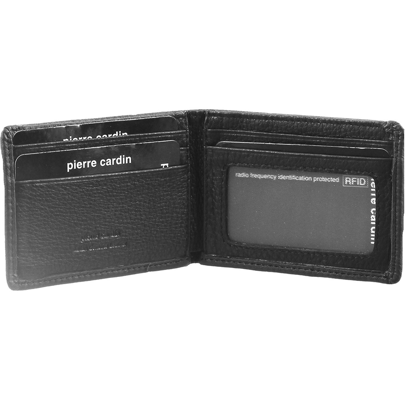 Pierre Cardin Mens RFID Slim Wallet Genuine Italian Leather w Gift Box - Black-1