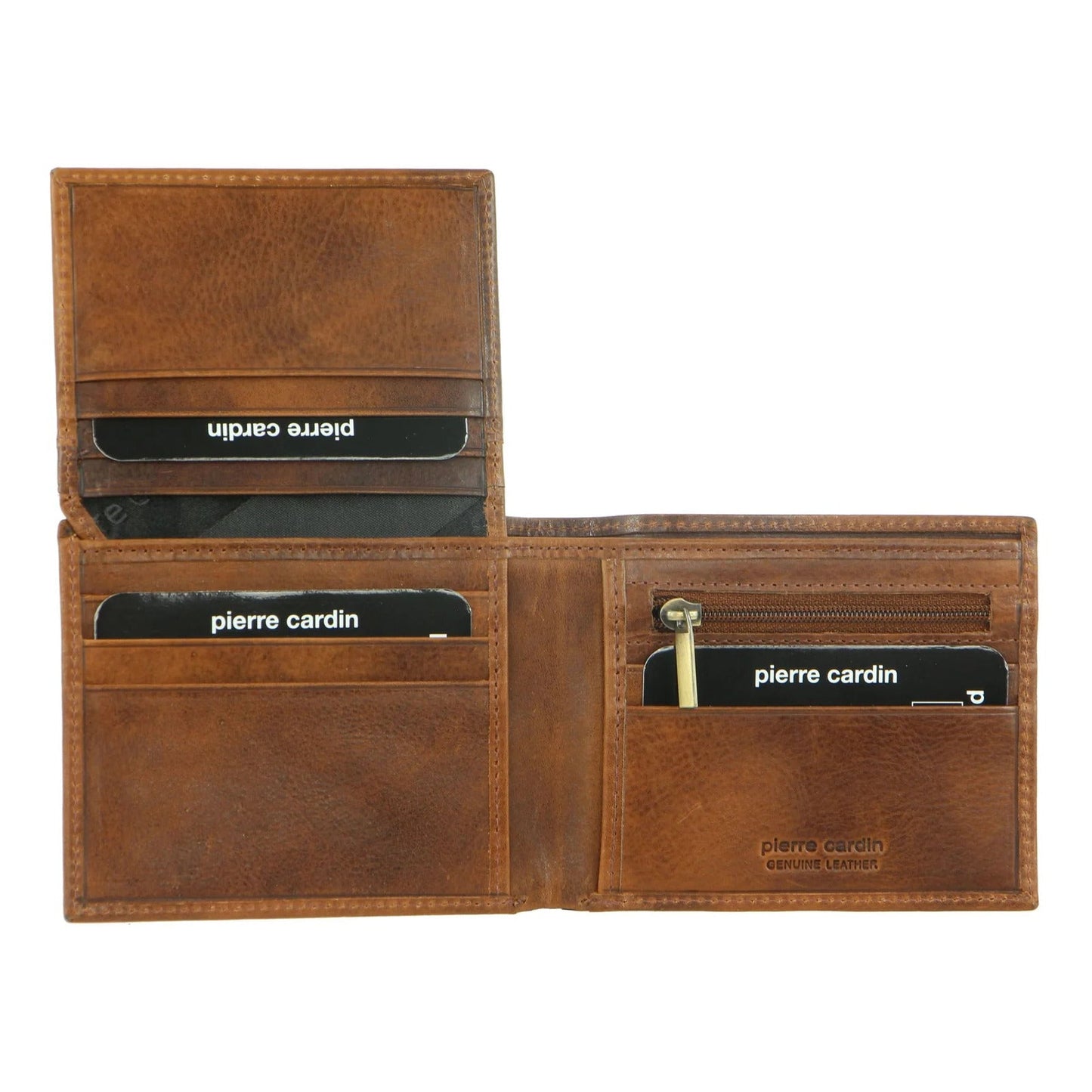 Pierre Cardin Mens Wallet RFID Blocking Genuine Italian Leather - Brown-3