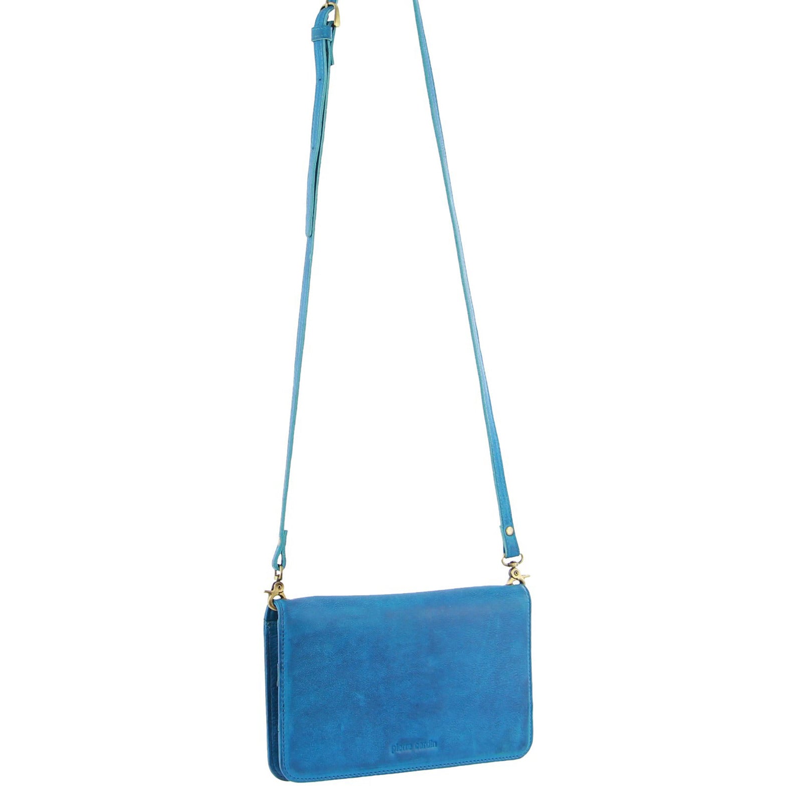 Pierre Cardin Ladies Womens Clutch Leather Wallet Purse RFID Protected - Aqua Blue-0
