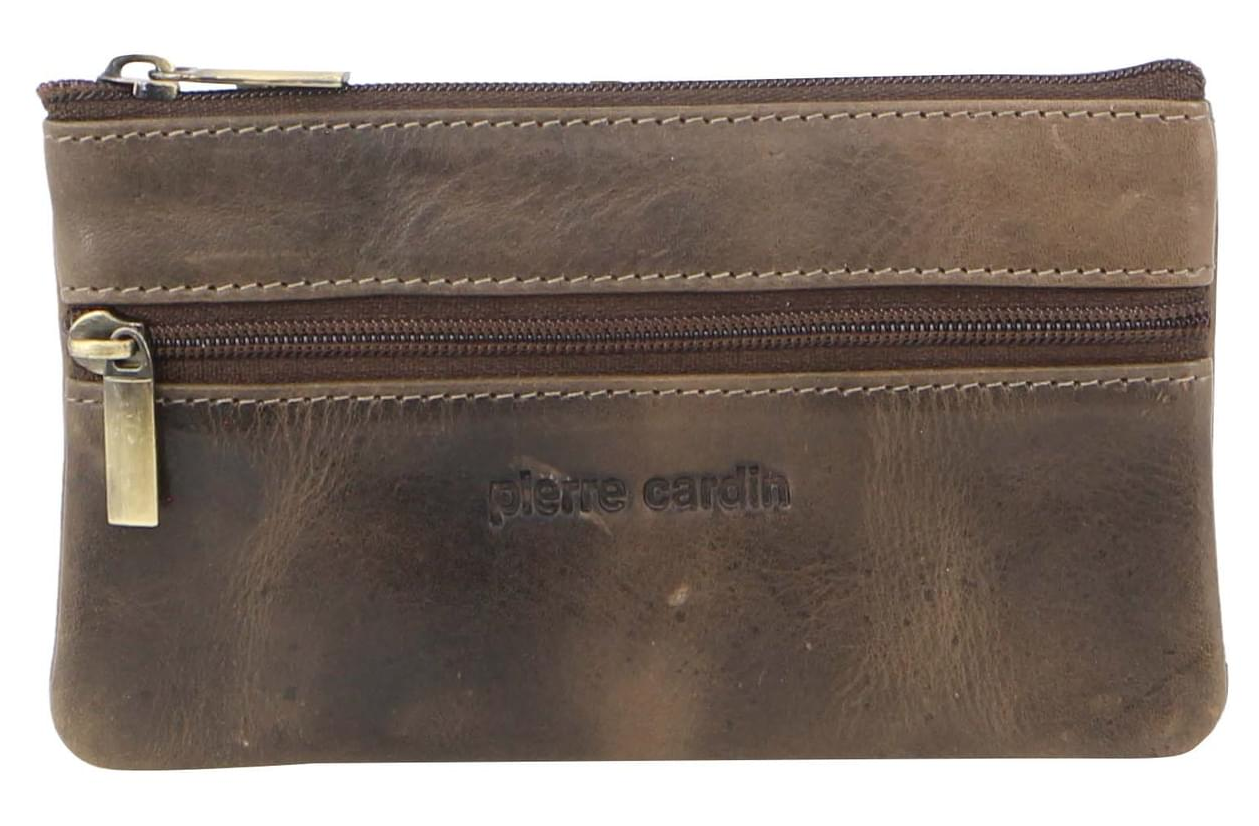 Pierre Cardin Ladies Womens Genuine Leather RFID Coin Purse Wallet - Mushroom-0