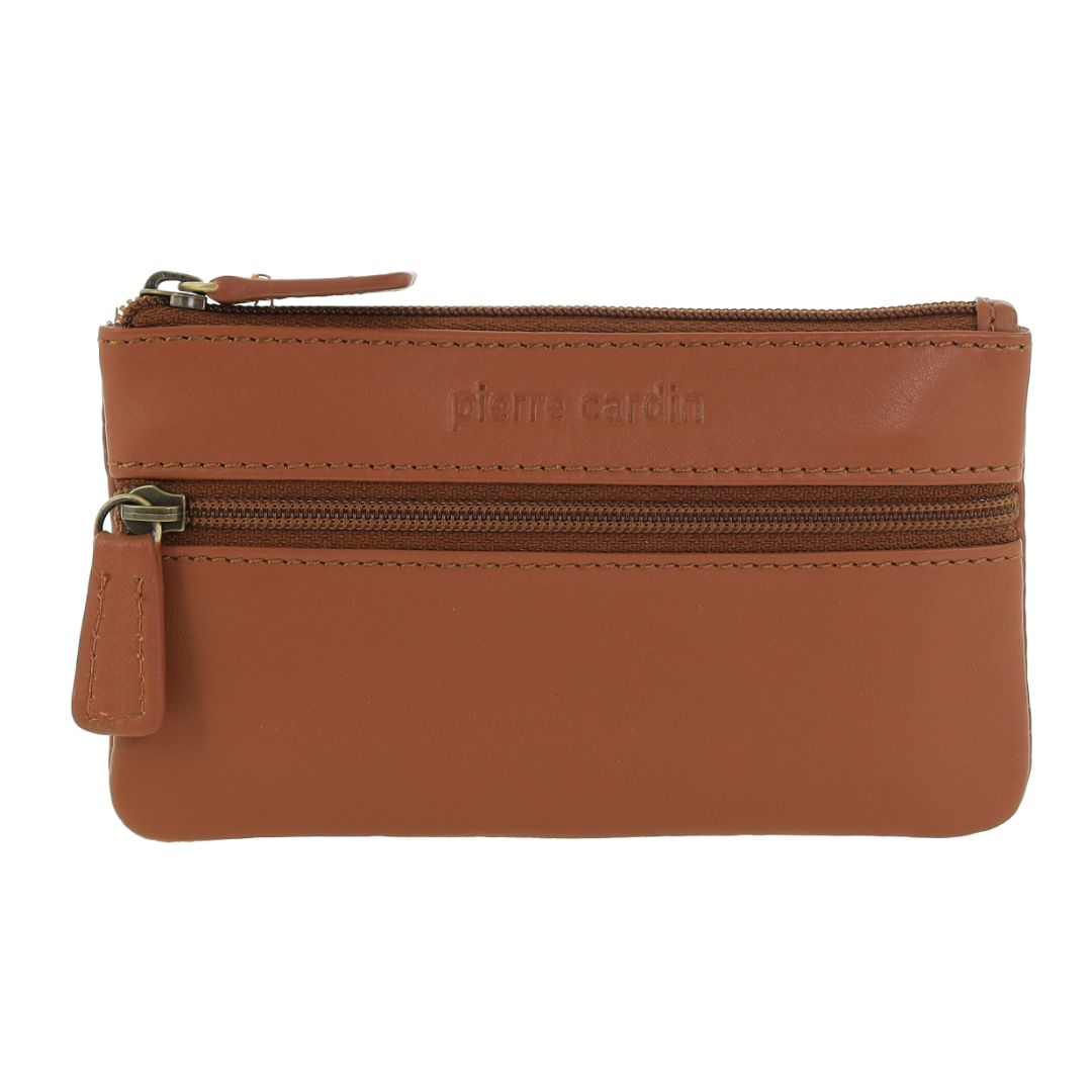 Pierre Cardin Ladies Womens Genuine Leather RFID Coin Purse Wallets - Tan-0