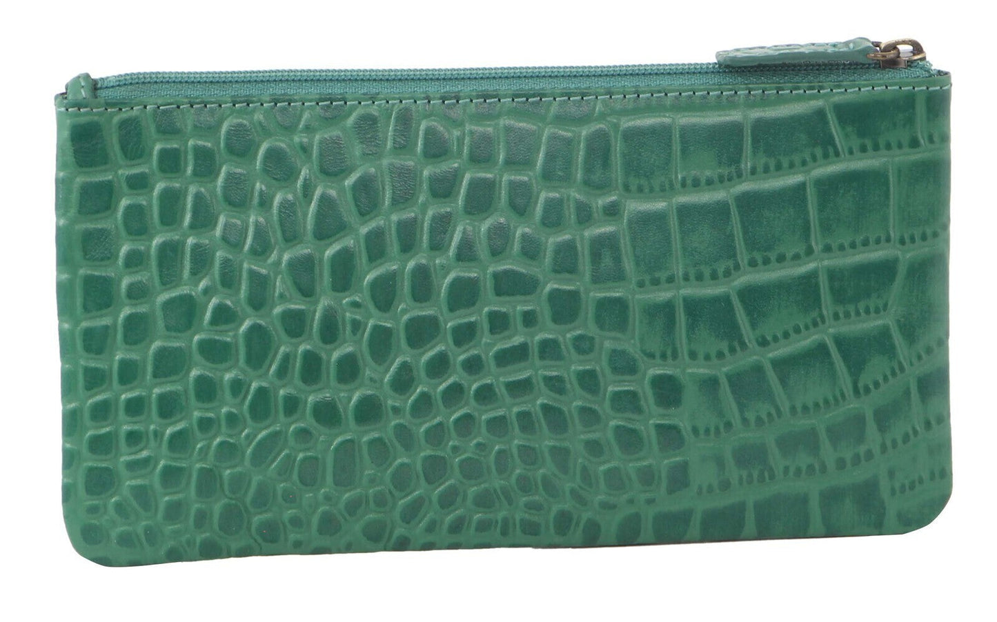 Pierre Cardin Ladies Womens Genuine Soft Leather Italian Wallet - Green/Croc-2
