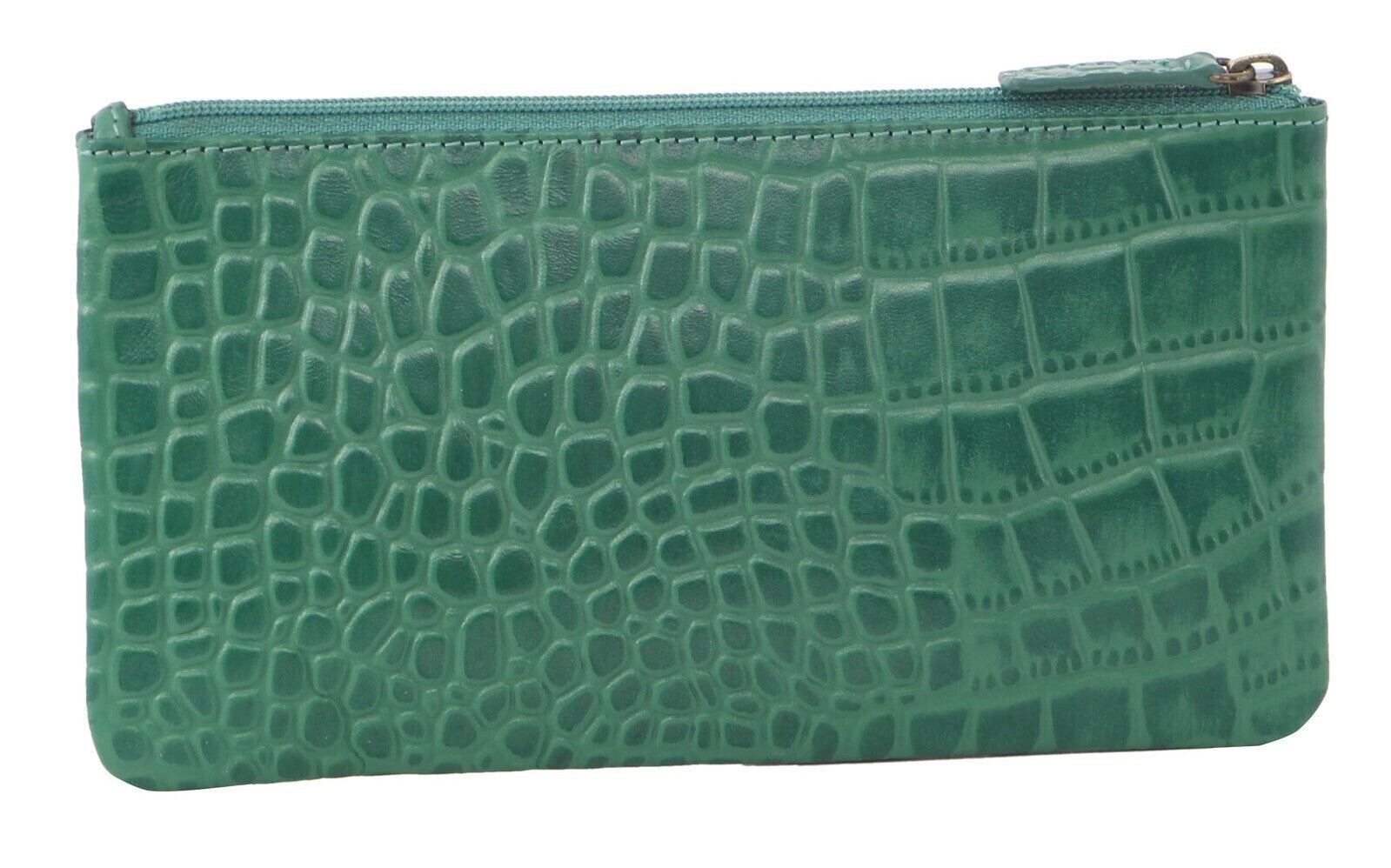 Pierre Cardin Ladies Womens Genuine Soft Leather Italian Wallet - Green/Croc-2