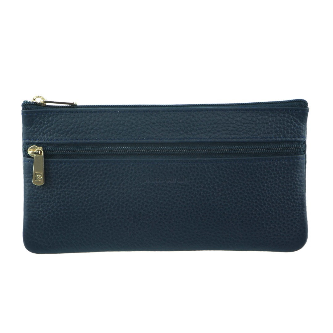 Pierre Cardin Ladies Womens Genuine Soft Leather Italian Wallet - Navy-0