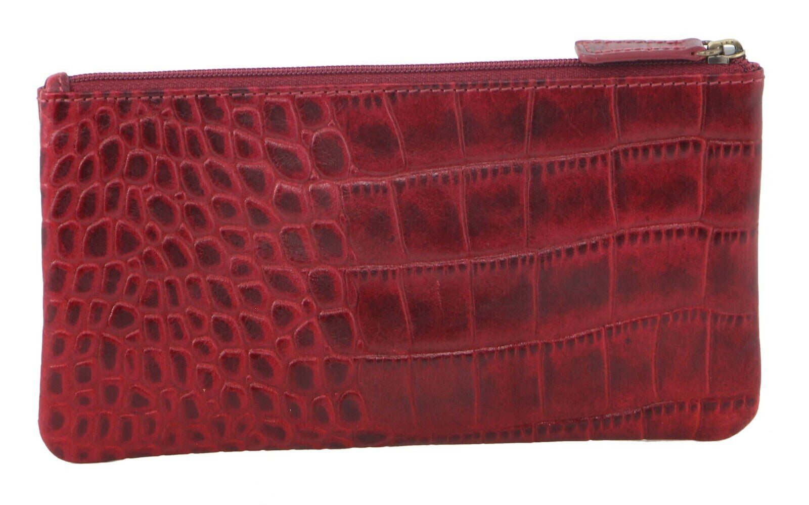 Pierre Cardin Ladies Womens Genuine Soft Leather Italian Wallet - Red/Croc-2