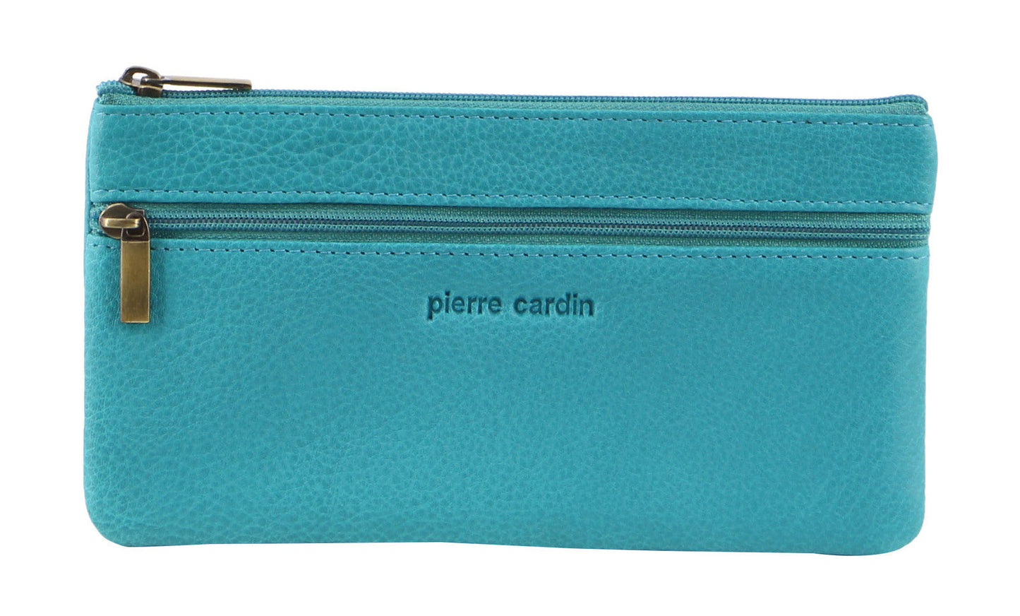 Pierre Cardin Ladies Womens Genuine Soft Leather Italian Wallet - Turquoise-0