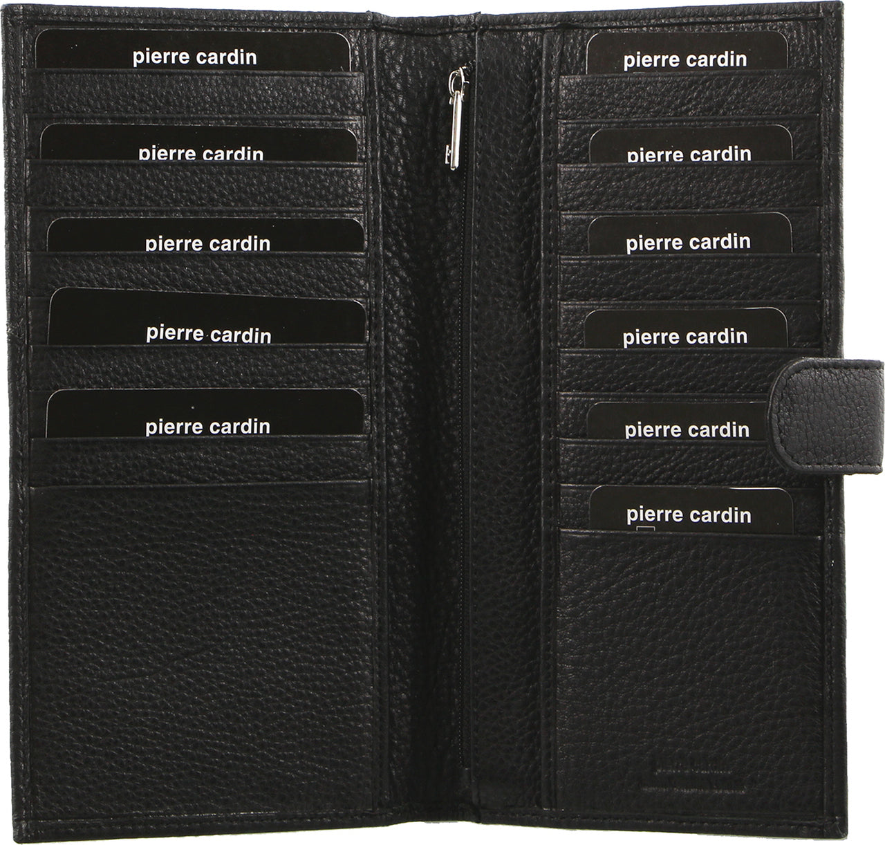 Pierre Cardin Leather Passport Holder Travel Wallet w/ RFID Protection - Black-1