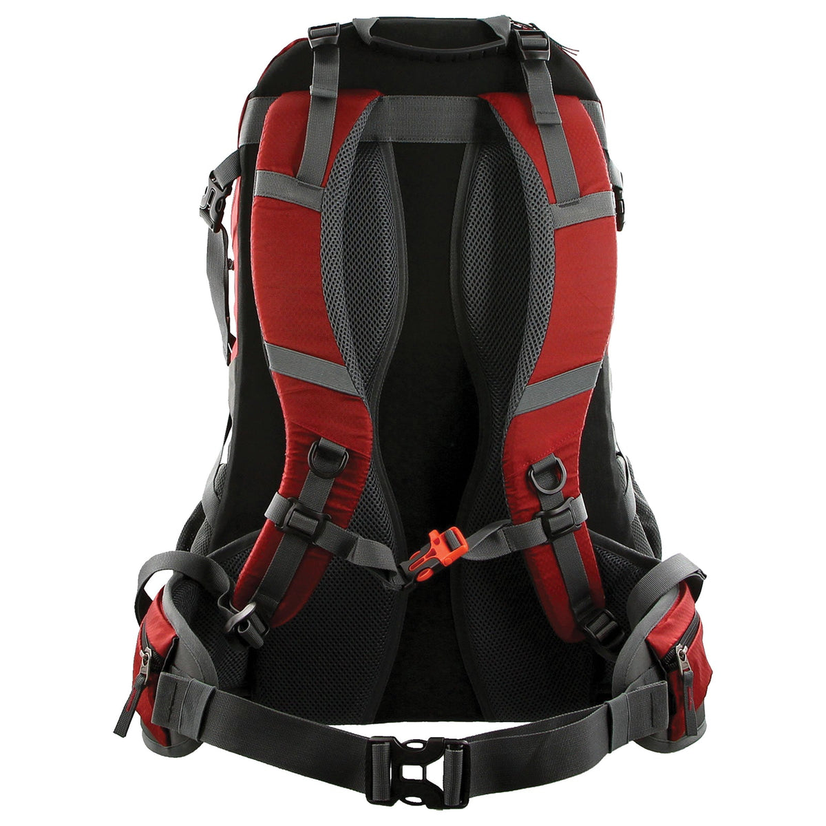 Pierre Cardin RFID Backpack Bag Hiking Trekking School Travel Camping Waterproof 57 Litre - Red