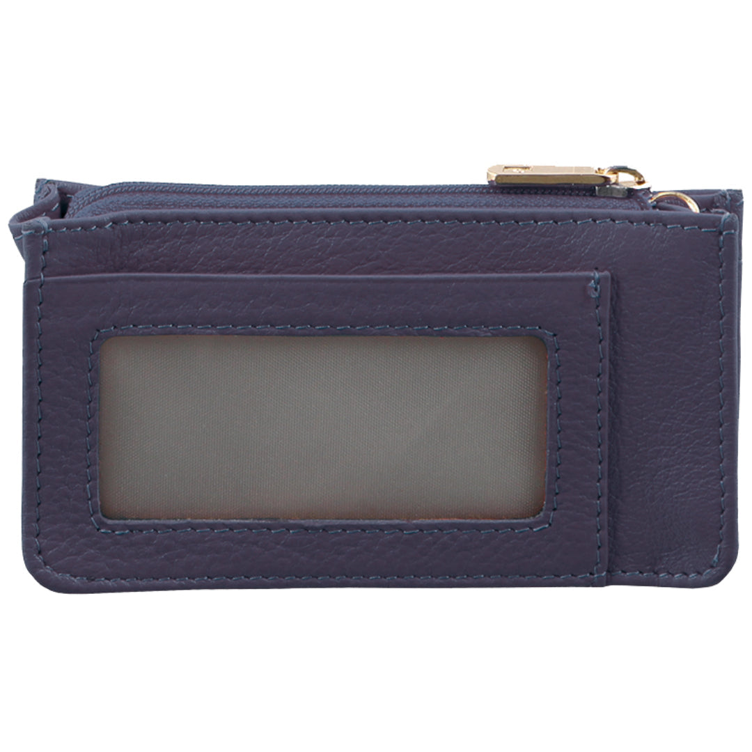 Pierre Cardin Womens Soft Italian Leather Coin Purse Holder Wallet - Purple-2