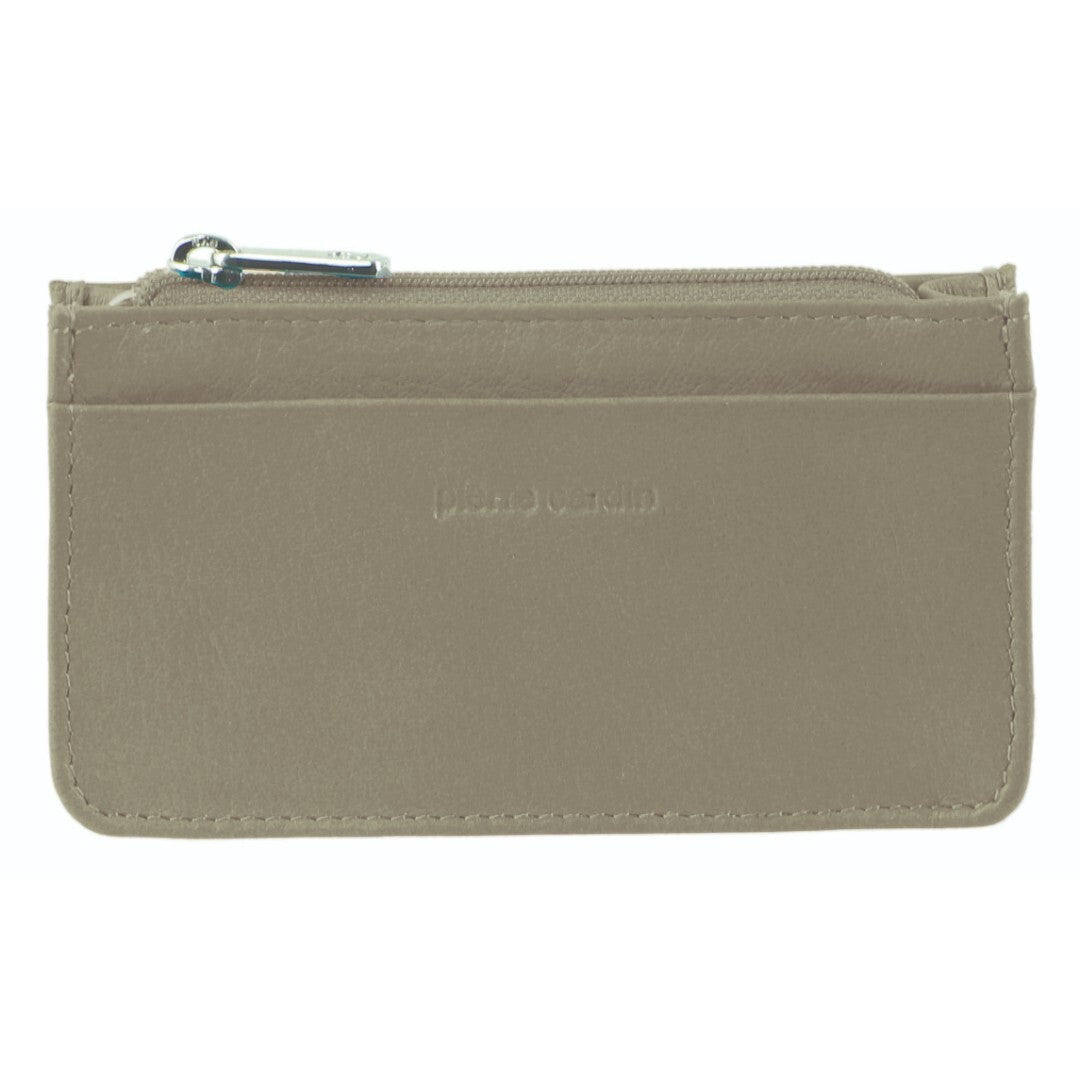 Pierre Cardin Ladies Women Soft Italian Leather Coin Purse Holder Wallet - Taupe-1