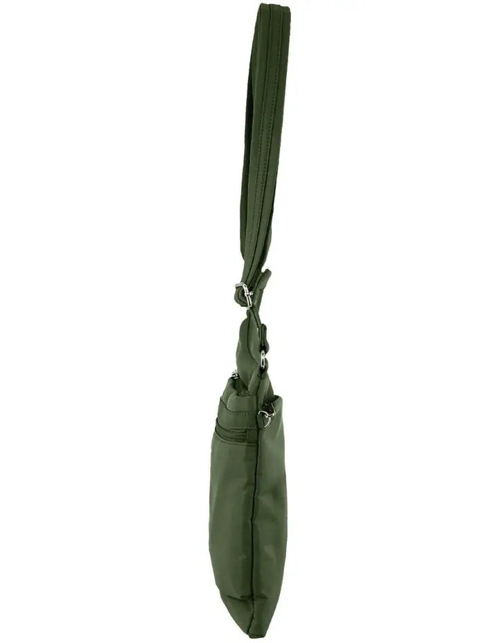 Pierre Cardin RFID Cross Body Bag Travel Anti-Theft Slash Proof - Olive