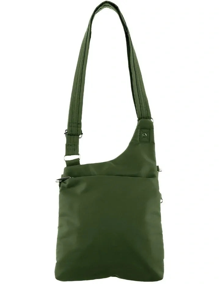 Pierre Cardin RFID Cross Body Bag Travel Anti-Theft Slash Proof - Olive