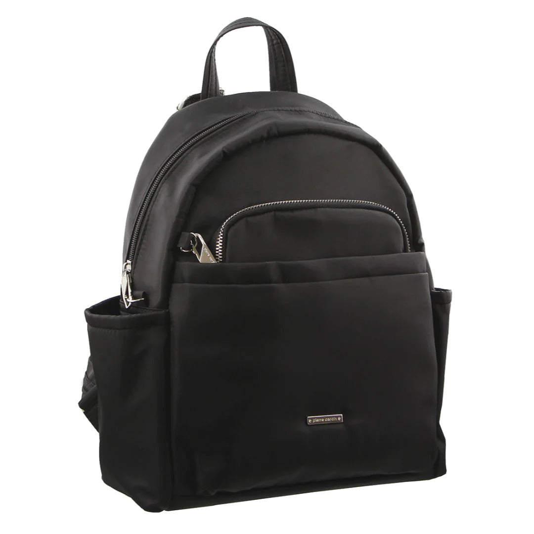 Pierre Cardin Nylon Backpack RFID Anti-Theft Slash Proof - Black-0