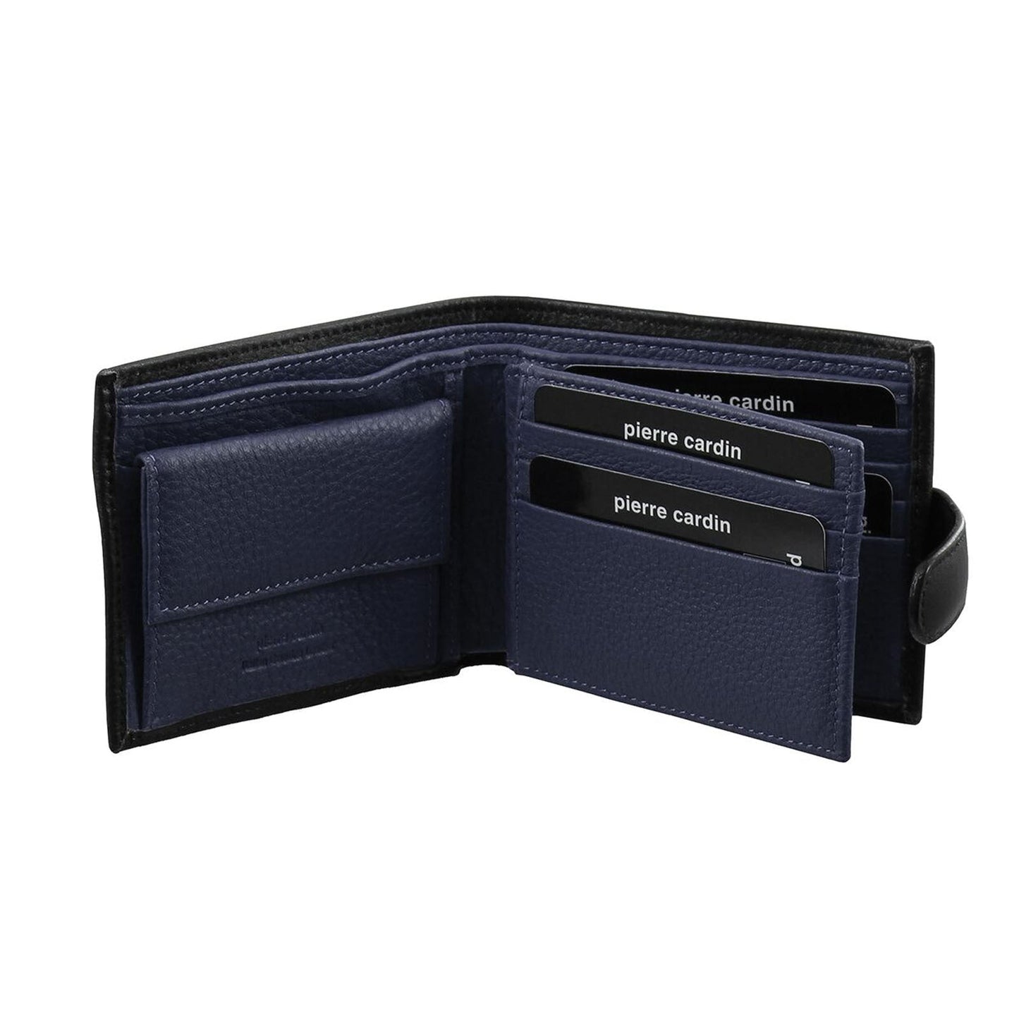 Pierre Cardin Mens Italian Leather Two Tone Wallet - Black/Midnight-0