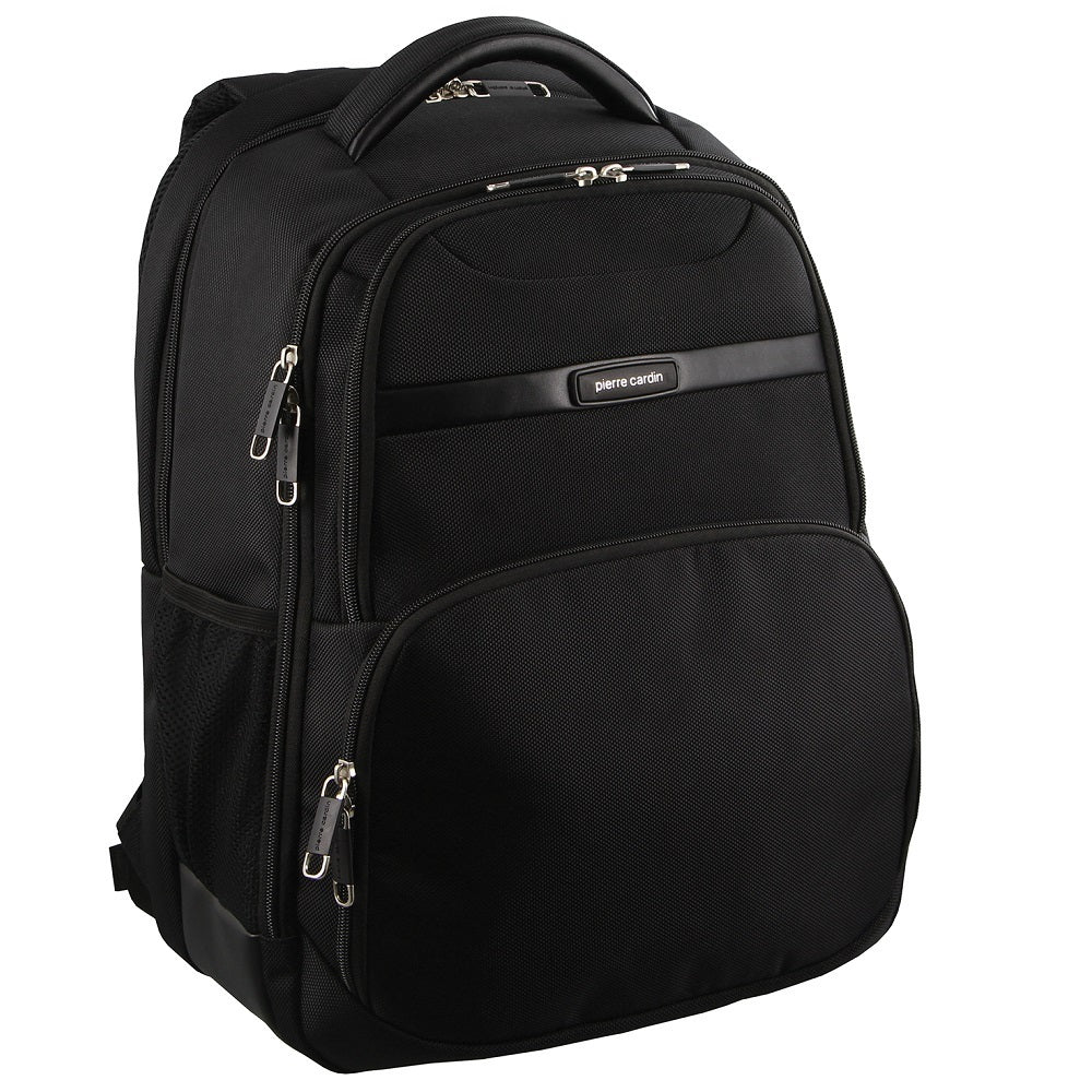 Pierre Cardin 30L Large Backpack Bag w 15" Laptop Sleeve Travel Luggage RFID - Black-1