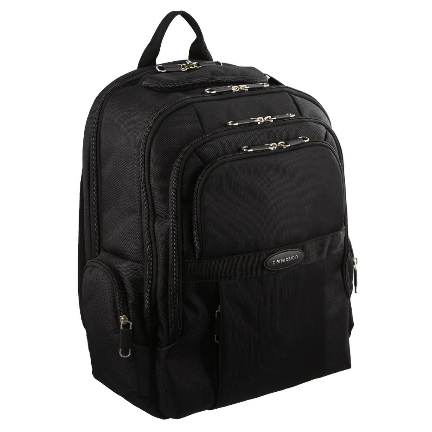 Pierre Cardin 30L Large Padded Backpack Bag w 13" Laptop Sleeve Travel Luggage - Black-1