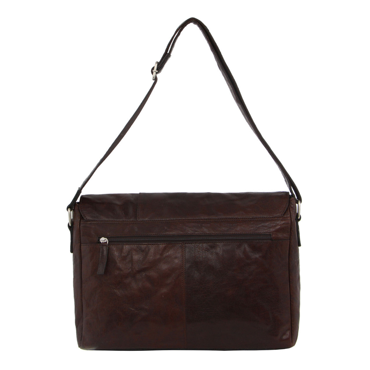 Pierre Cardin Rustic Leather Bag 15" Laptop Computer Messenger Business Travel - Brown-2