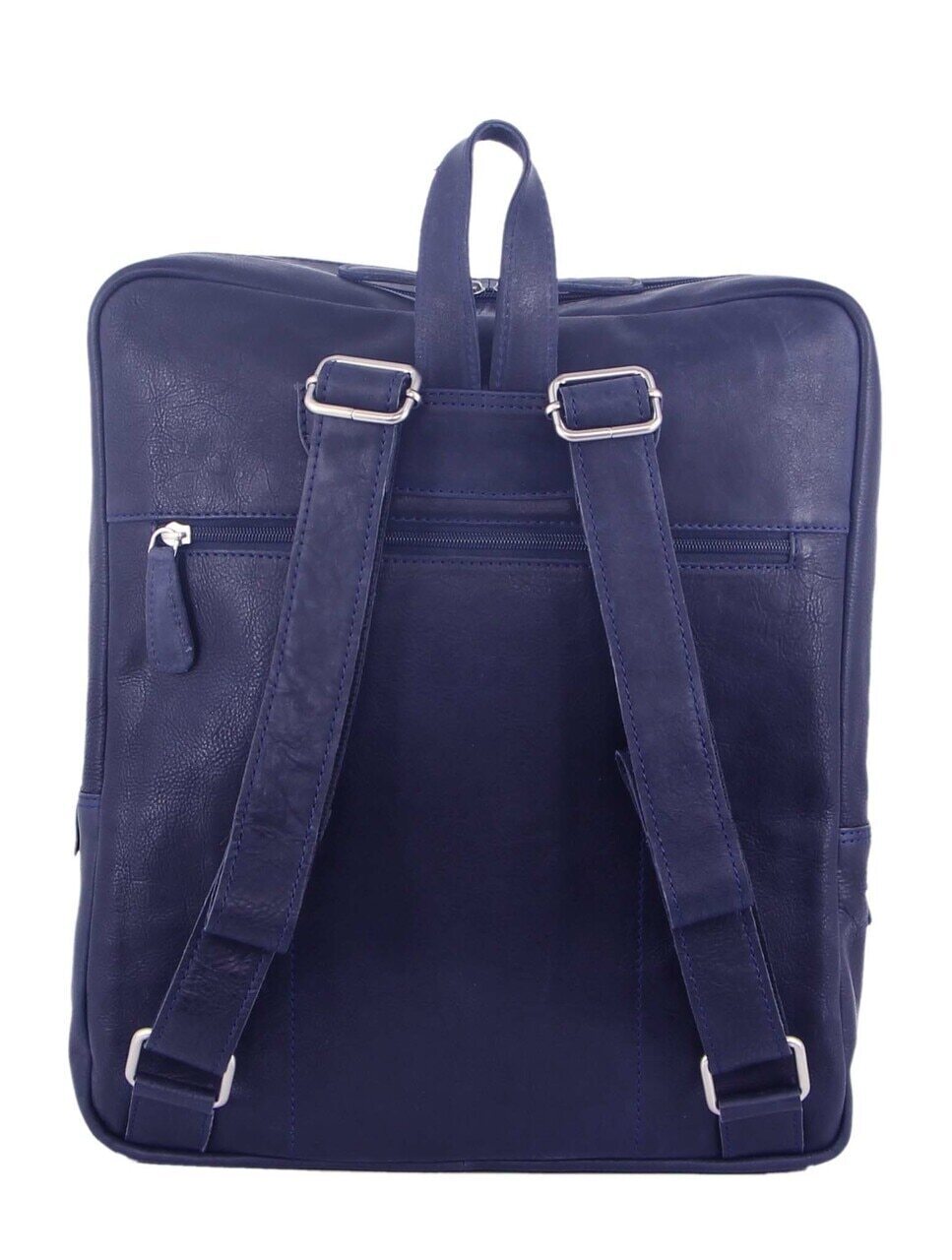 Pierre Cardin Rustic Large Leather Backpack Bag Rucksack Men Women - Midnight-3