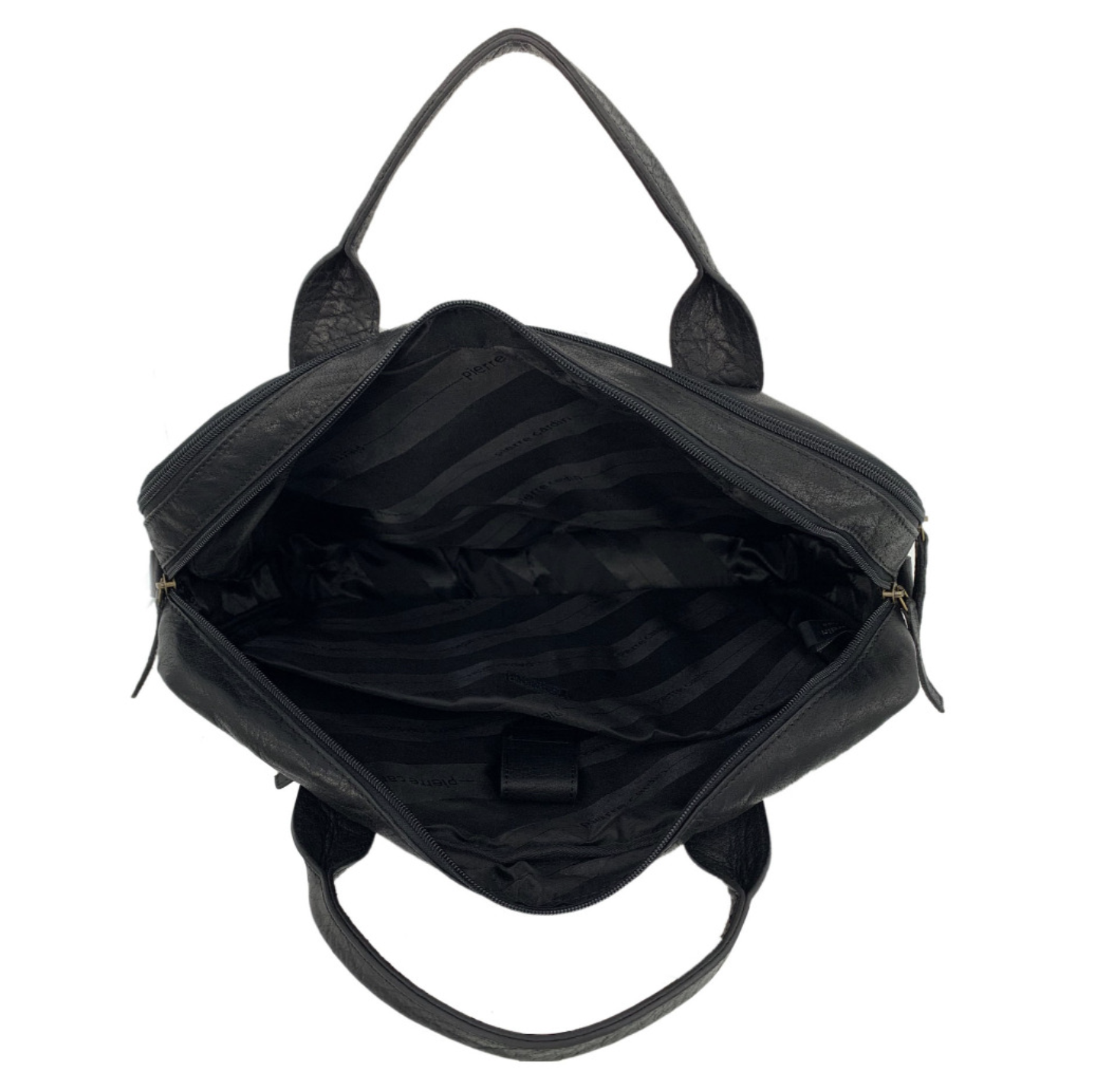 Pierre Cardin Rustic Leather 15" Laptop Computer Work Messenger Bag Travel Business - Black-4