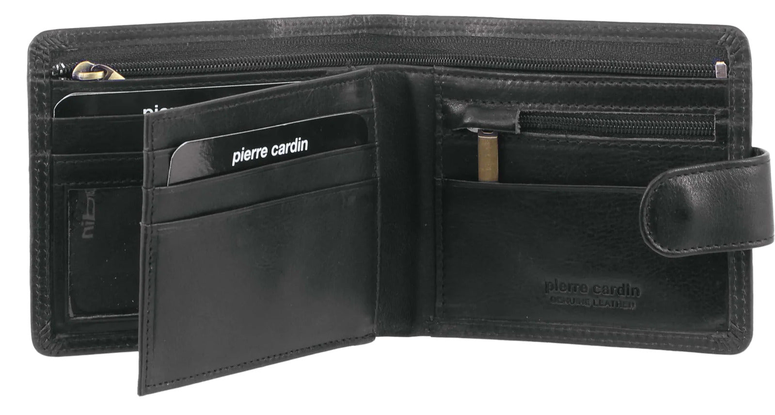 Pierre Cardin Mens Wallet Soft Rustic Leather RFID Blocking Protected - Black-0