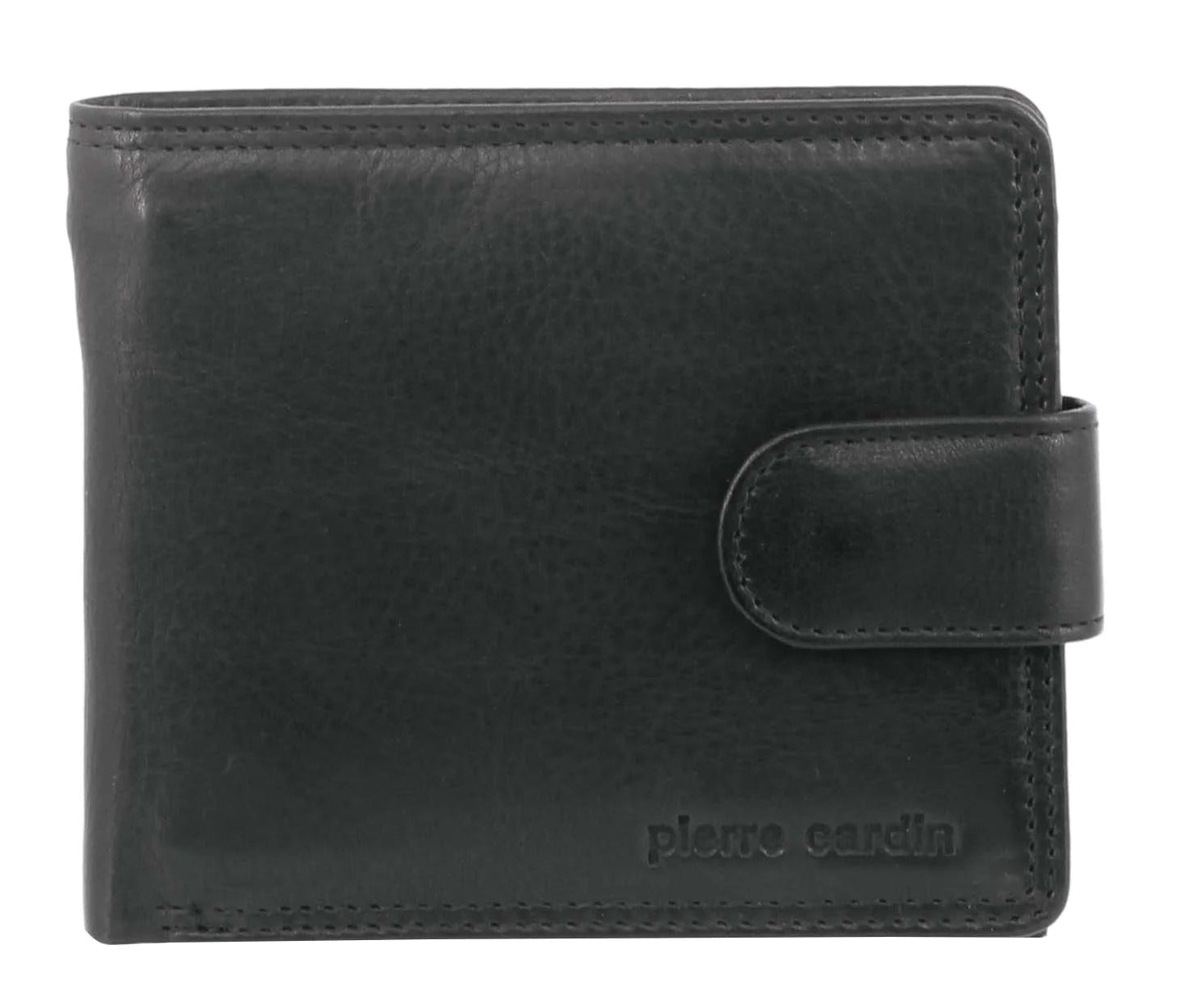 Pierre Cardin Mens Wallet Soft Rustic Leather RFID Blocking Protected - Black