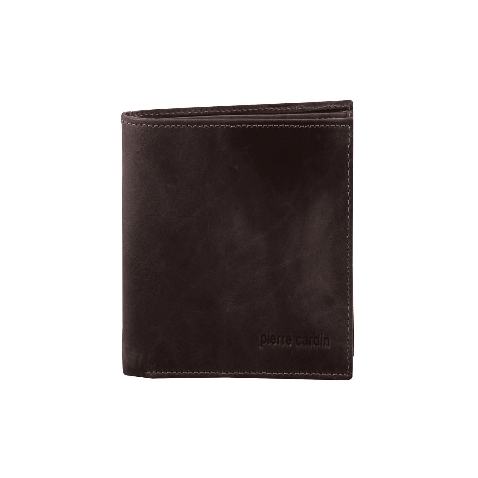 Pierre Cardin Mens Rustic RFID Leather Bi-Fold Wallet Card Holder - Brown-2