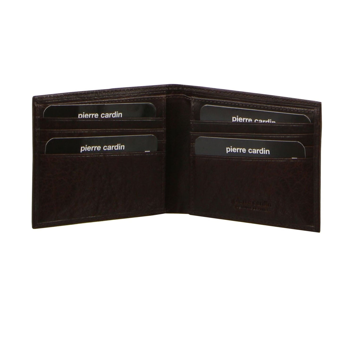 Pierre Cardin Mens Rustic Leather Bi-Fold Wallet Card Holder - Brown-0