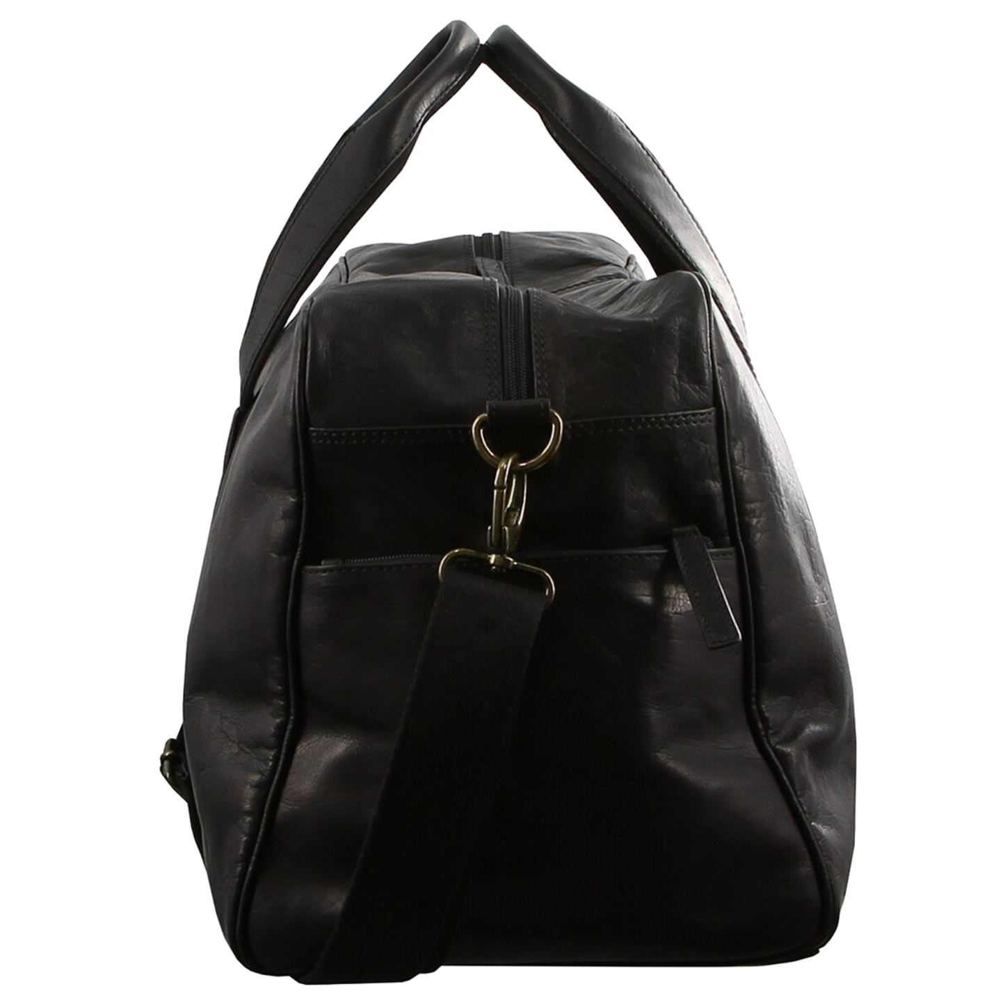 Pierre Cardin Rustic Leather Travel Bag Overnight Business Weekend Luggage Black-3