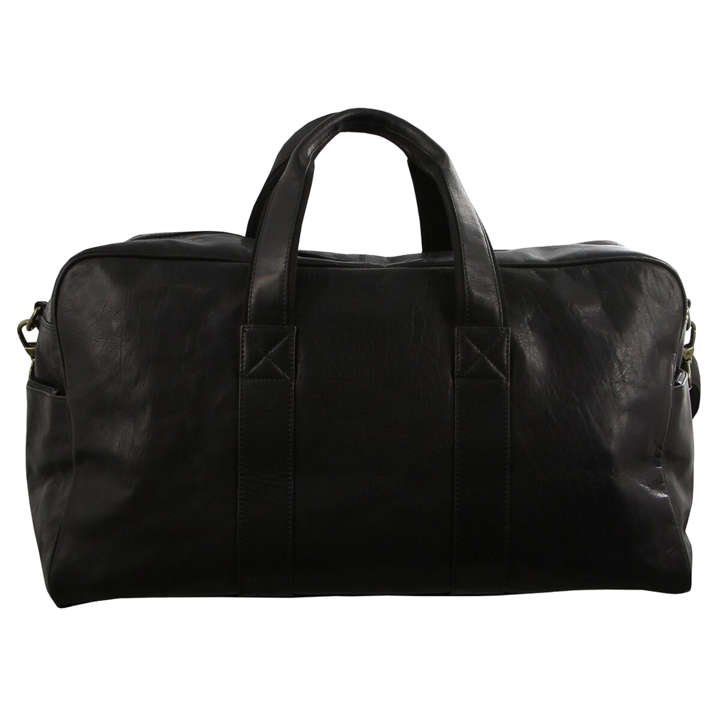 Pierre Cardin Rustic Leather Travel Bag Overnight Business Weekend Luggage Black-2