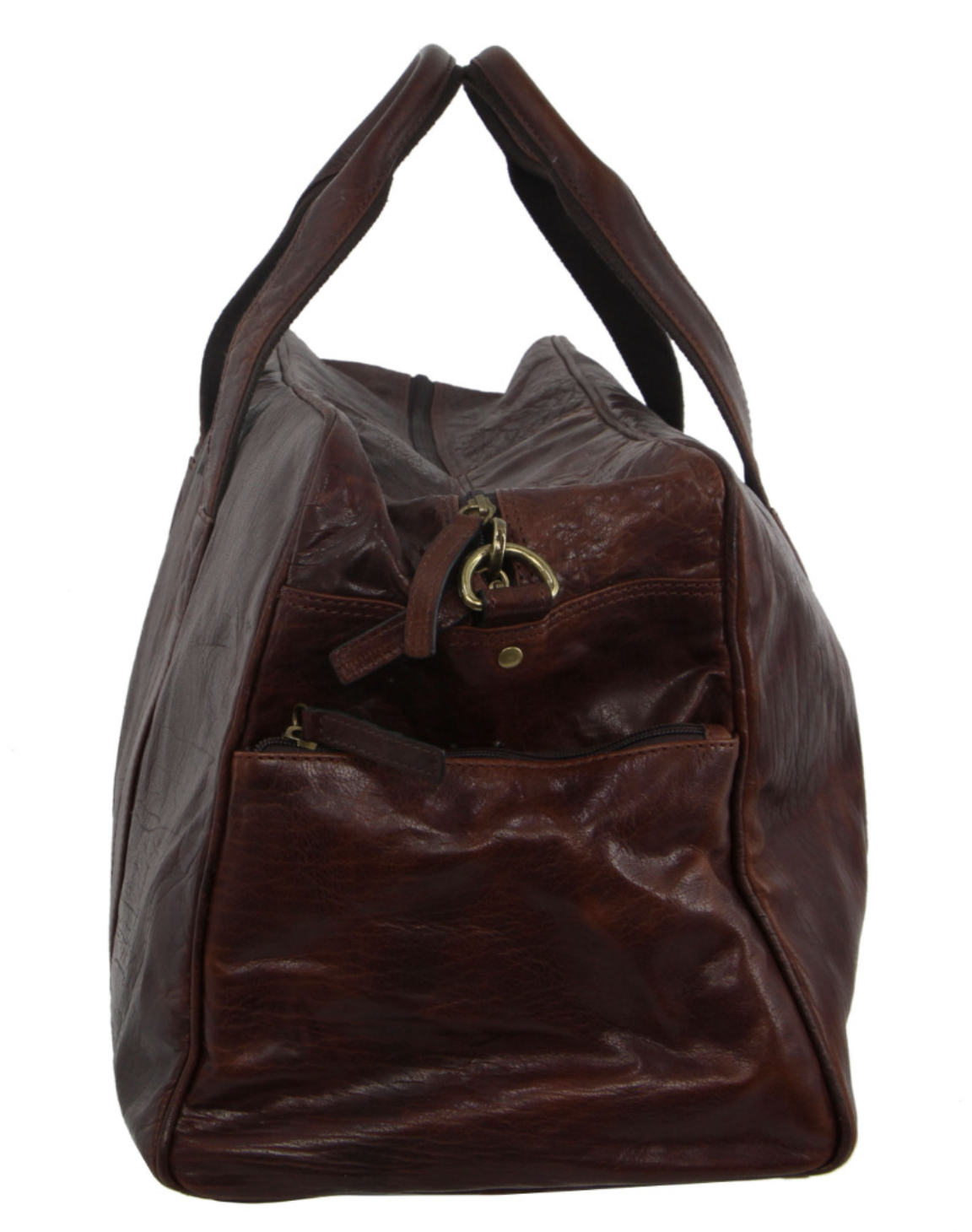 Pierre Cardin Rustic Leather Travel Bag Overnight Business - Chestnut-4