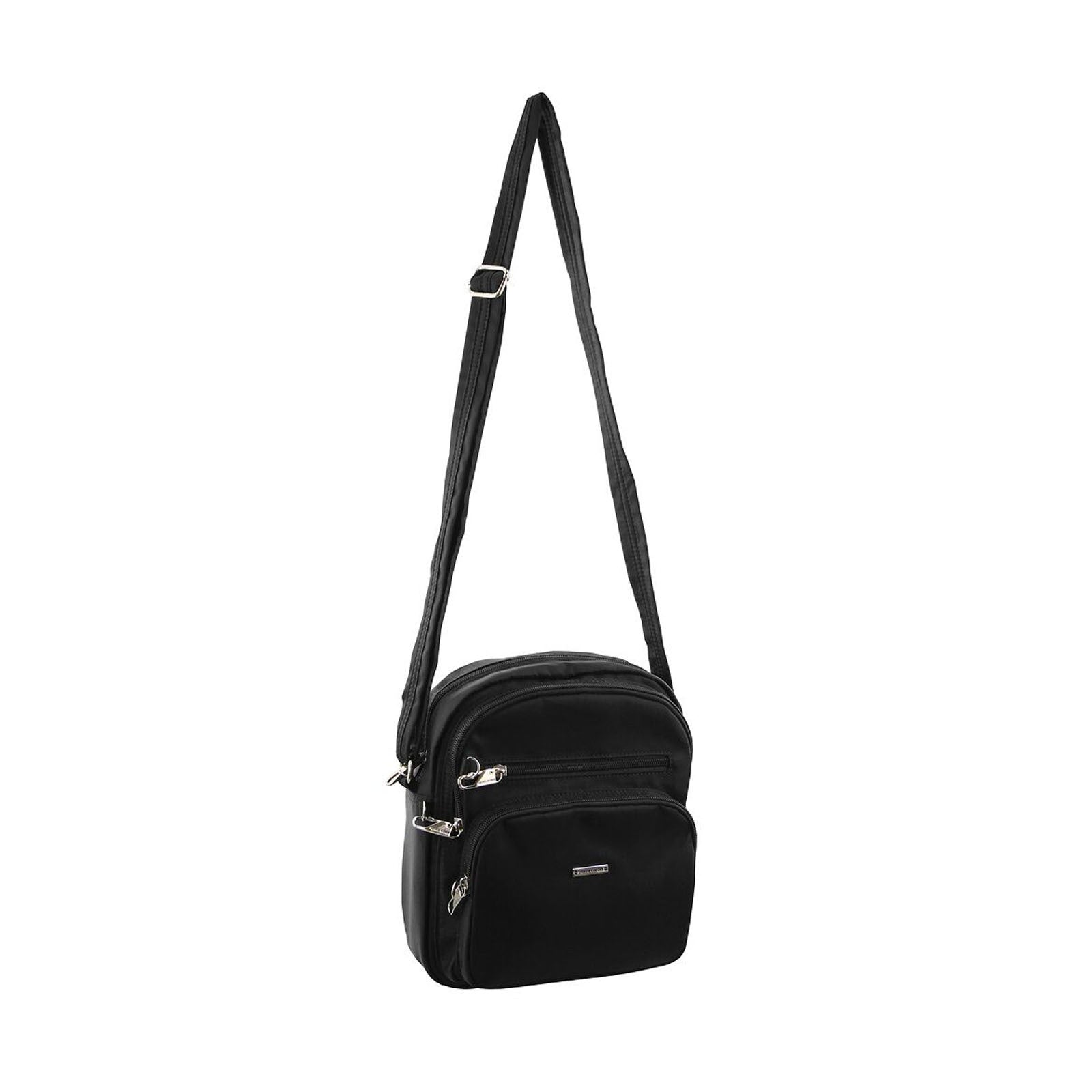 Pierre Cardin Nylon Shoulder Cross Body RFID Anti-Theft Slash Proof Bag Travel - Black-2