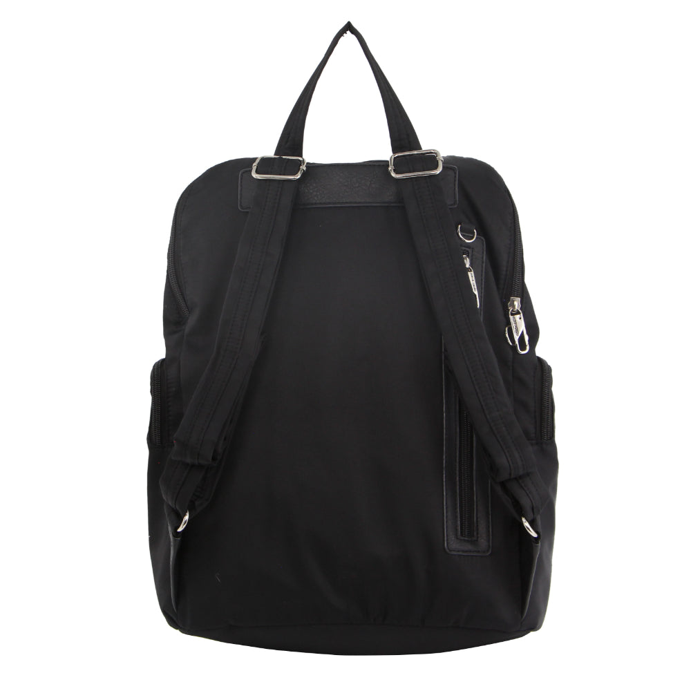Pierre Cardin Nylon RFID Anti Theft Slash Proof Travel Backpack Bag - Black-2