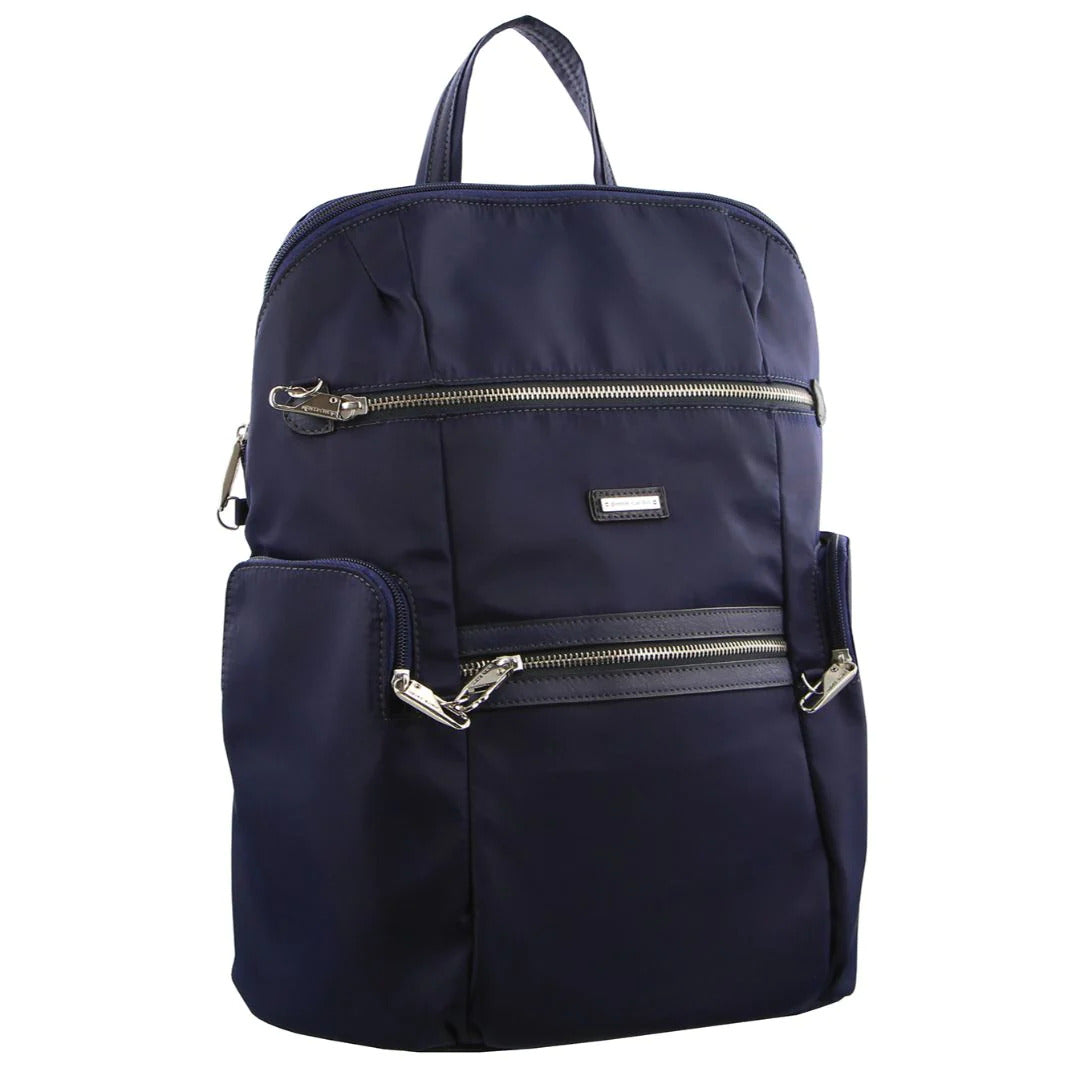 Pierre Cardin Nylon RFID Anti Theft Slash Proof Backpack Bag - Navy-1
