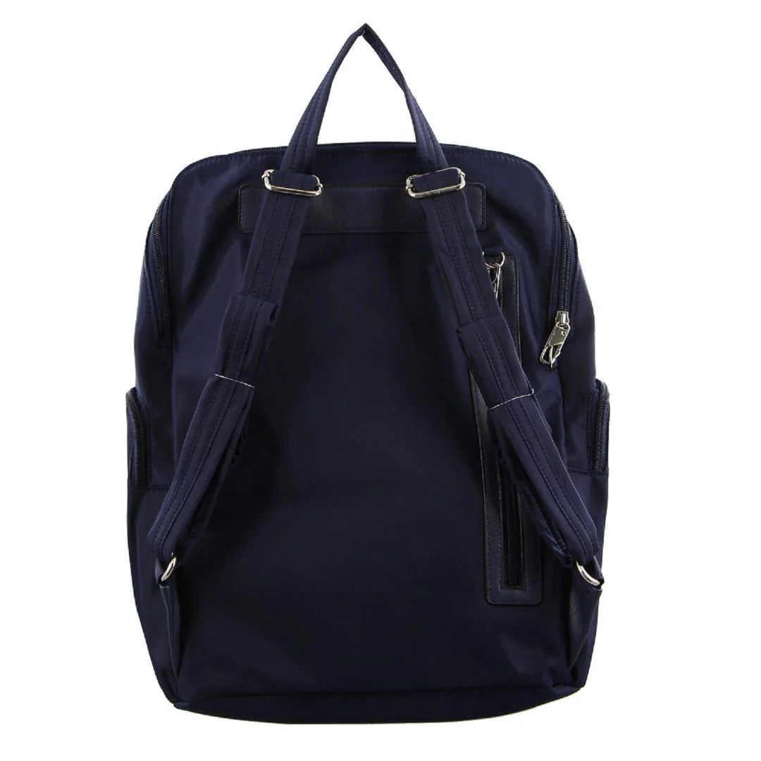 Pierre Cardin Nylon RFID Anti Theft Slash Proof Backpack Bag - Navy-2