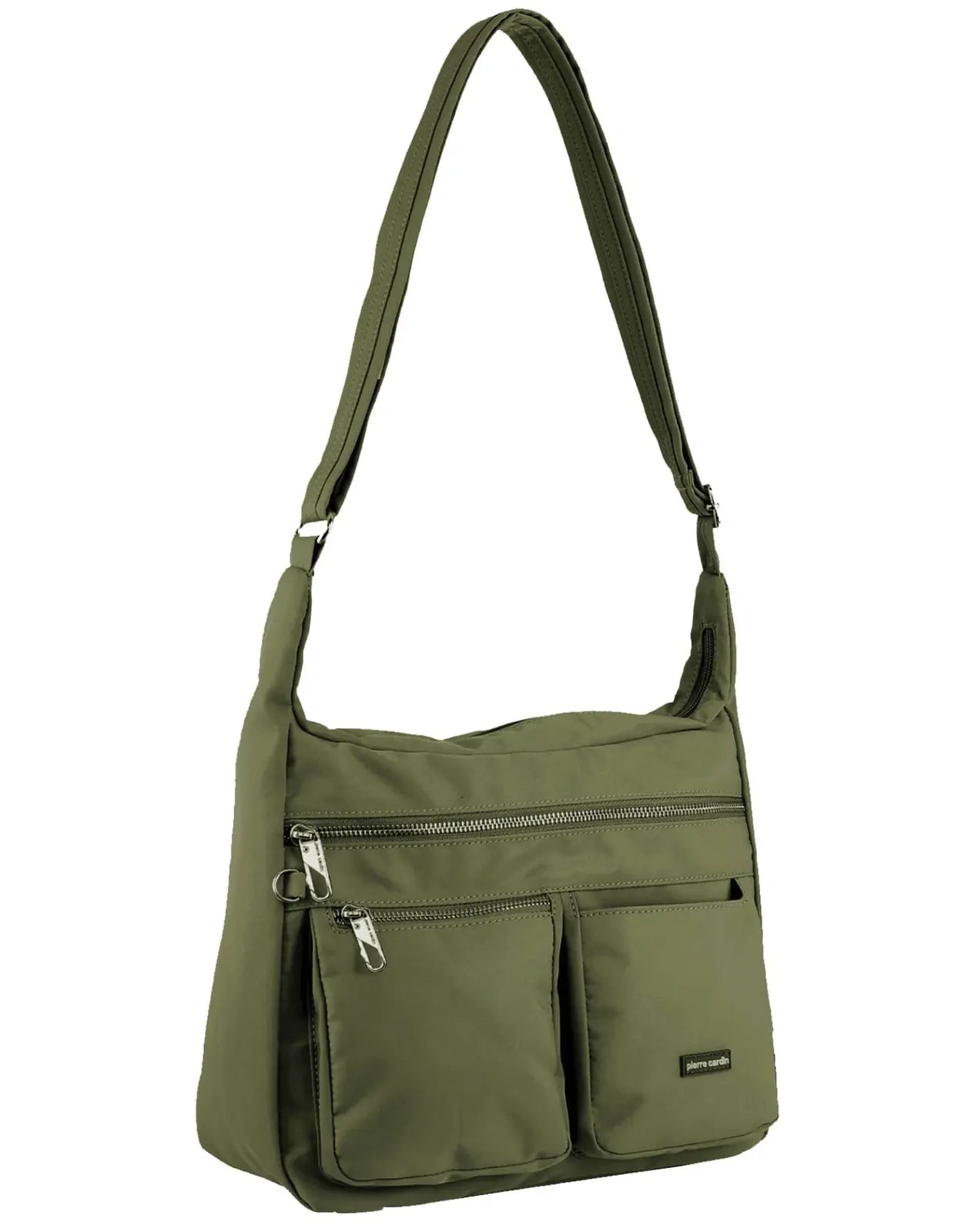 Pierre Cardin Anti-Theft Cross Body Bag RFID Slash Proof Travel - Olive-0